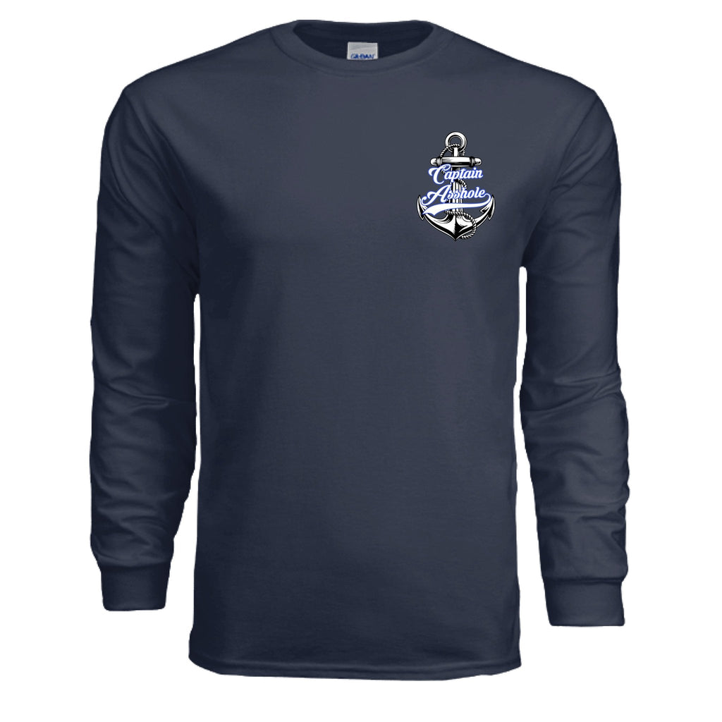 Captain Asshole LS Tee blue logo FDR - new - Captain Asshole