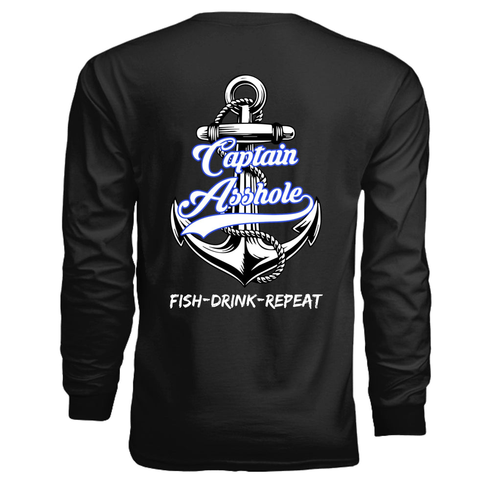 Captain Asshole LS Tee blue logo FDR - new - Captain Asshole