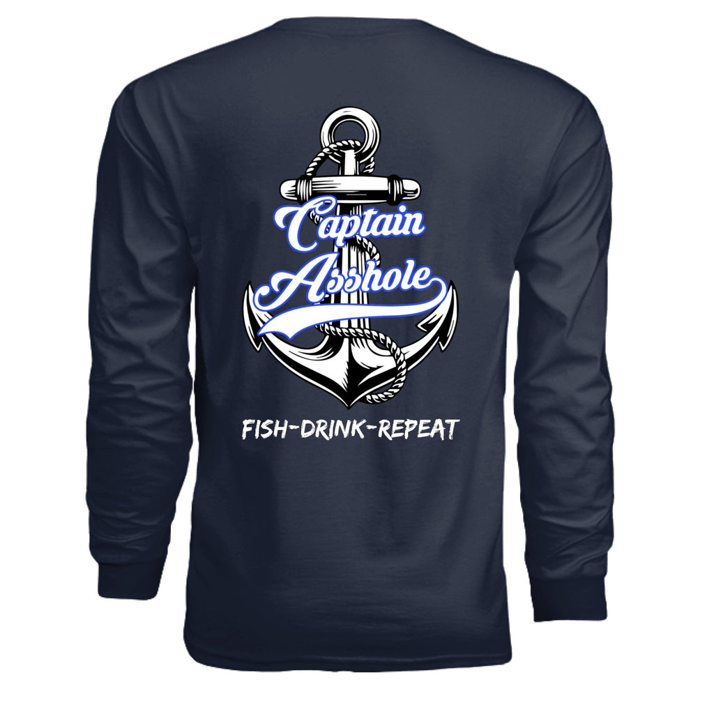 Captain Asshole LS Tee blue logo FDR - new - Captain Asshole