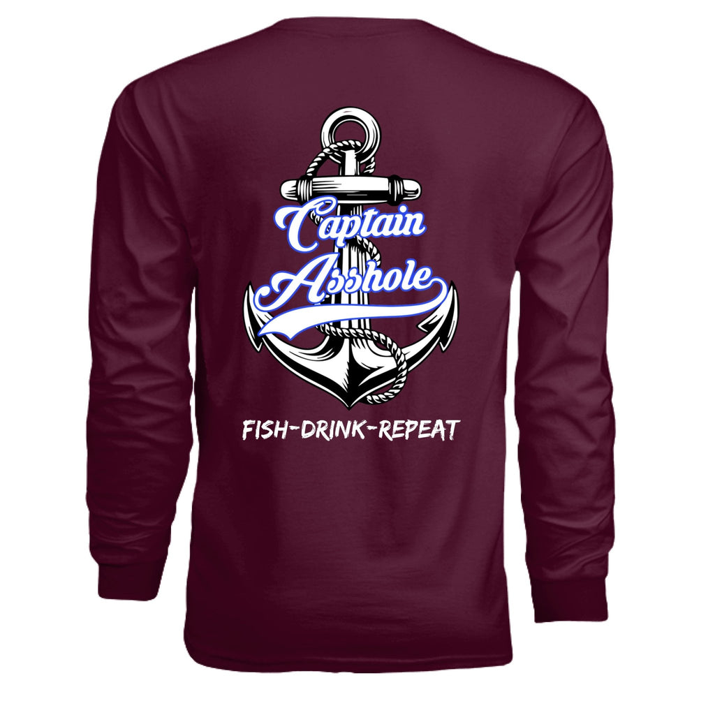 Captain Asshole LS Tee blue logo FDR - new - Captain Asshole