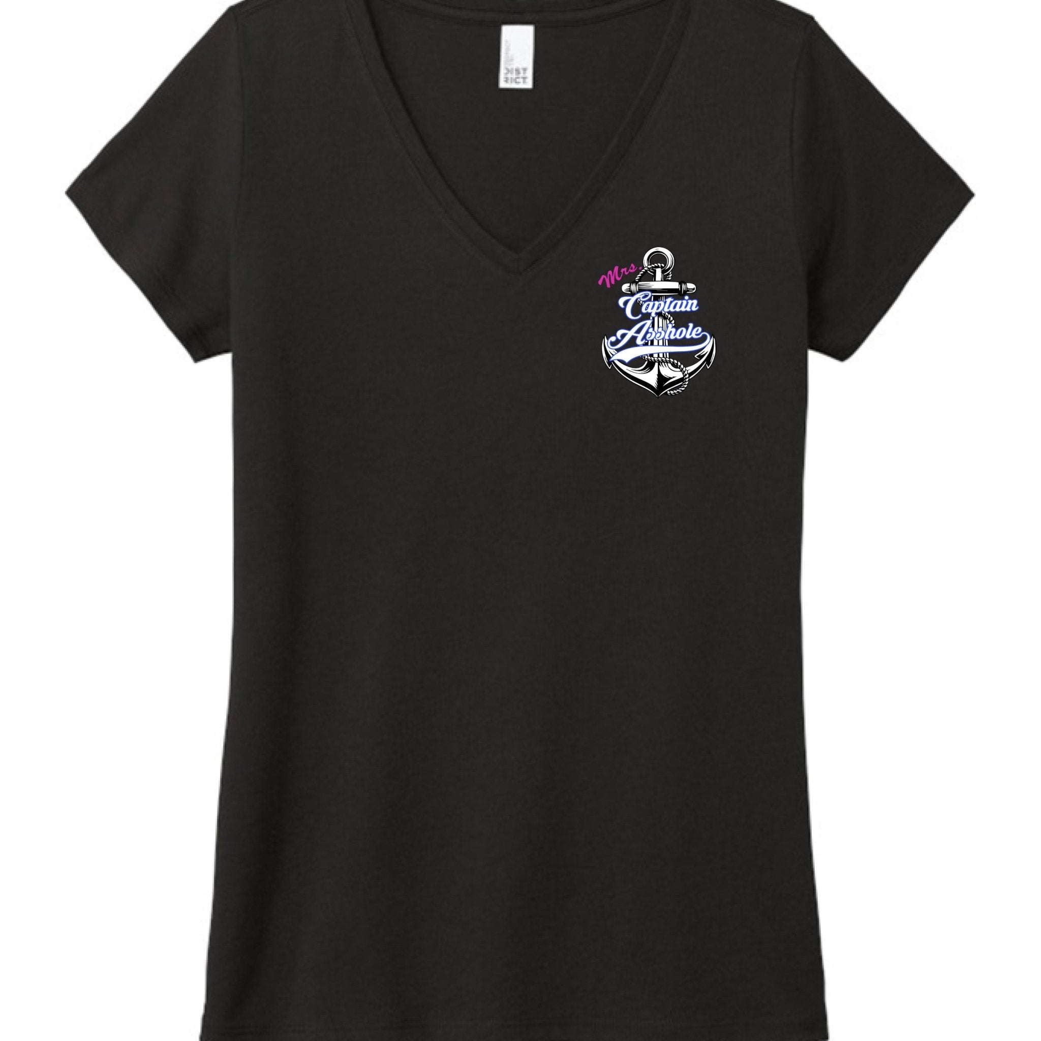 Mrs. Captain Asshole Ladies V - Neck - new - Captain Asshole