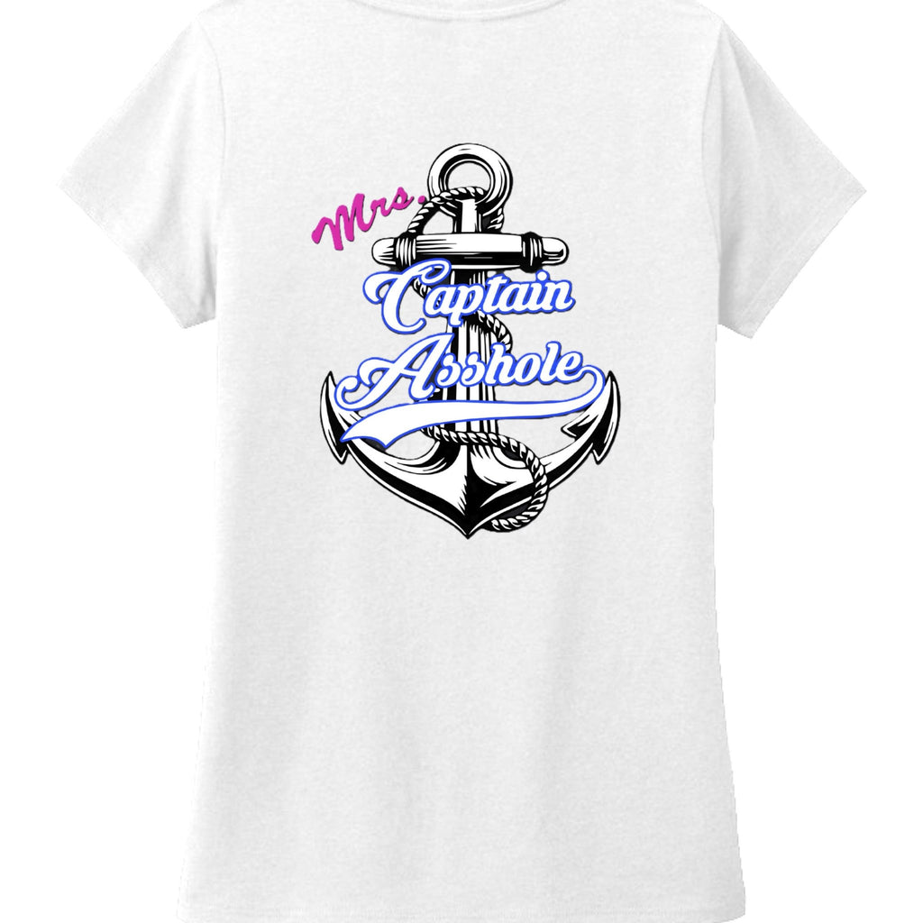 Mrs. Captain Asshole Ladies V - Neck - new - Captain Asshole